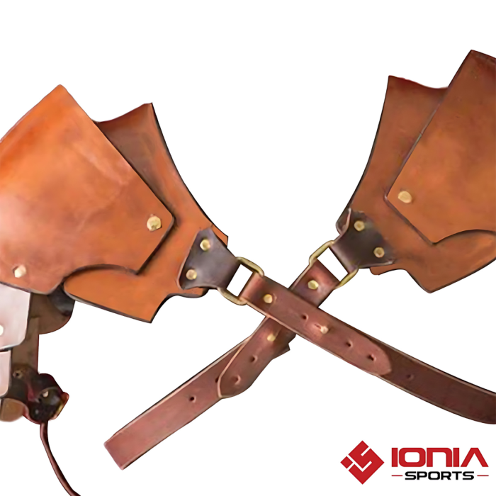 Brown leather shoulder harness for men