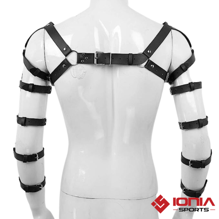 faux leather mens arm cage harness belt 1
