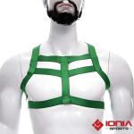 Green elastic neck and torso harness