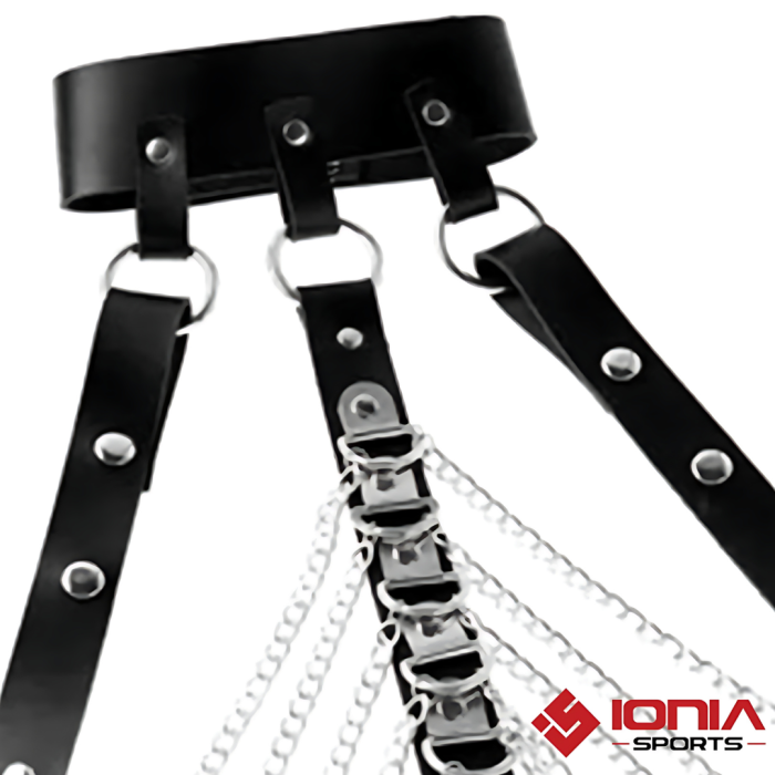 leather harness with metal chains