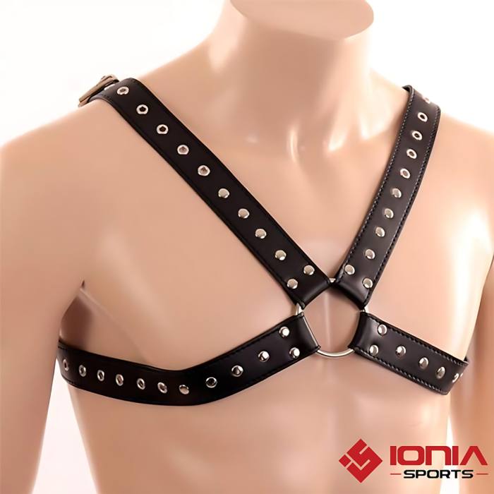 vegan leather chest harness for men
