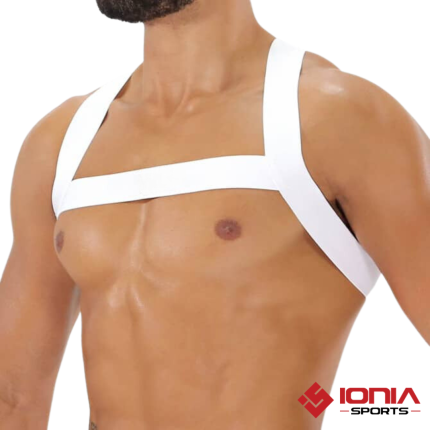 Mens White Harness-side look